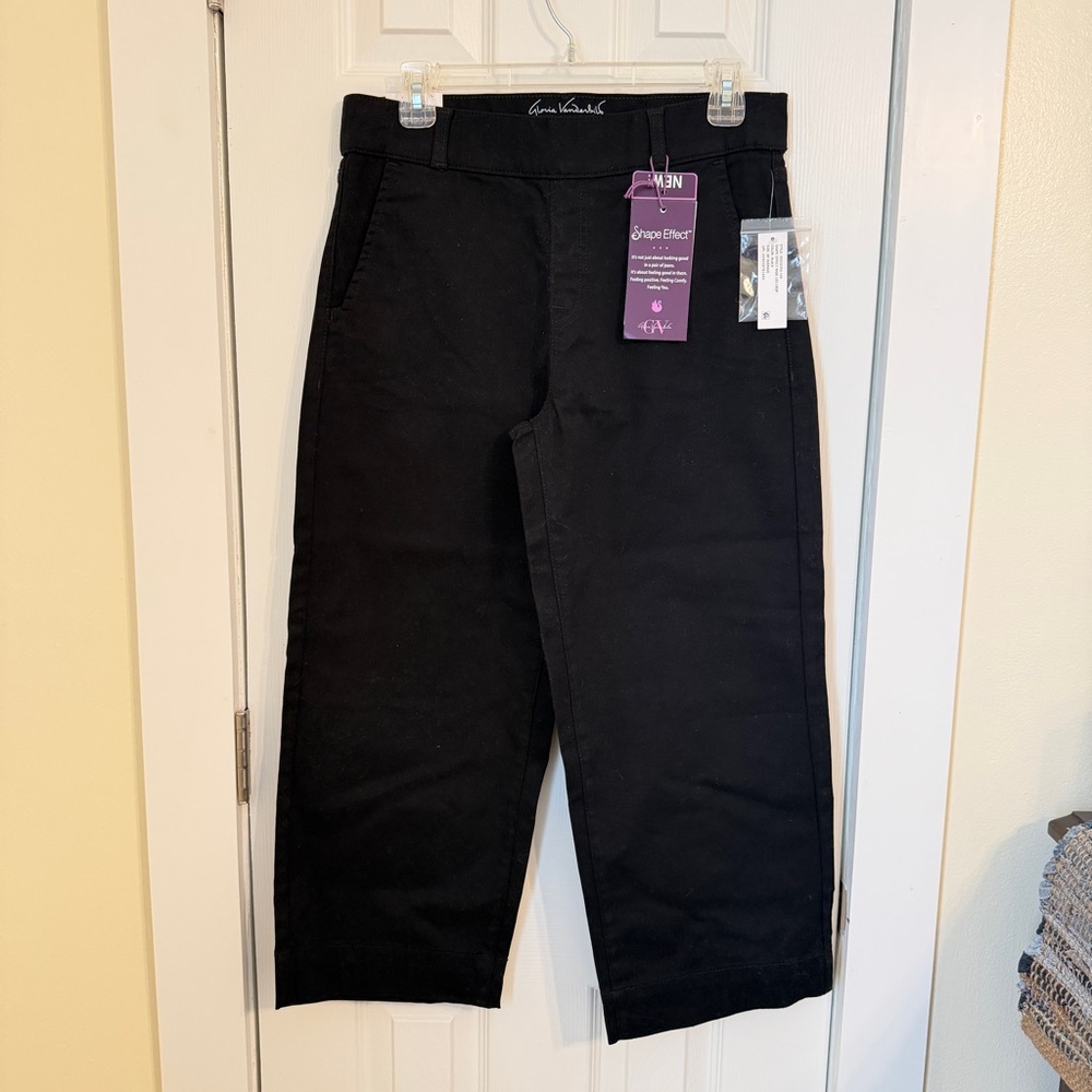 Gloria Vanderbilt Shape Effect Black Wide Leg Cropped Pants